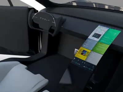 Tesla Roadster 2020 Midnight Silver with interior and chassis 3D model