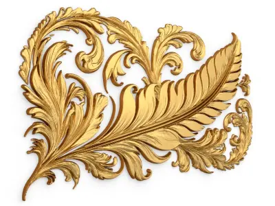 feather decor set wall mural 10 3D model