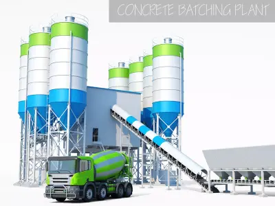 Concrete Batching Plant 3D model