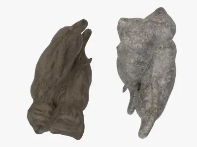 4K texture statue cat for decoration Low-poly 3D model