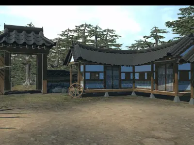 Korean Village 3D Model Pack Low-poly 3D model