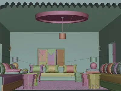 3D Moroccan living Room 3D model
