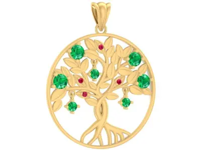 luxury diamond tree of life pendant 3080 3D print model