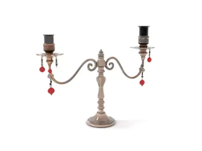 Ornate Silver Candelabra model pack Low-poly 3D model