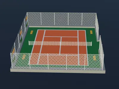 Tennis Court - India Low-poly 3D model