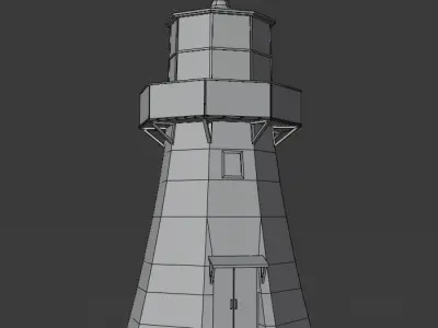 The Lighthouse at sunset Free low-poly 3D model