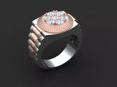 men ring 3D print model 13