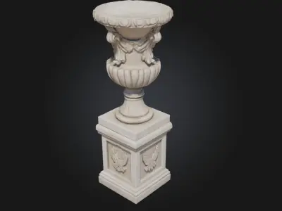 Ornate Stone Urn  Timeless Symbol of Elegance and Memory 3D model