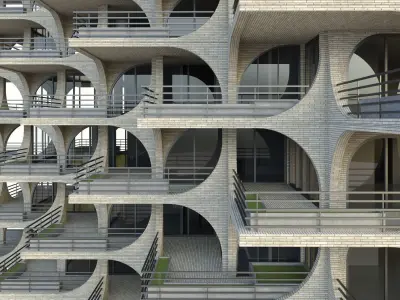 tel aviv residential tower Low-poly 3D model