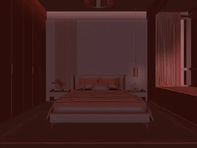 Chinese Bedroom interior  124 3D model