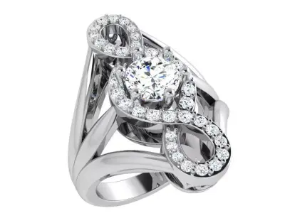 Twisted Diamond Ring 4066 3D print model