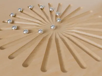 Metal Balls looping sym Low-poly 3D model