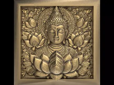 Buddha wall decor 3  3D print model