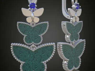 Earring 3D model 3D printable model 0168 3D print model