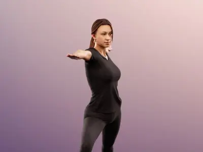 Annika 13170 - Woman Making Yoga Low-poly 3D model
