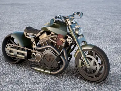 Hyper-Detailed Super Bike Low-poly 3D model