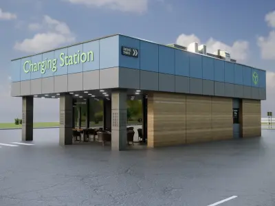 Electric Vehicle Charging Station 5 3D model