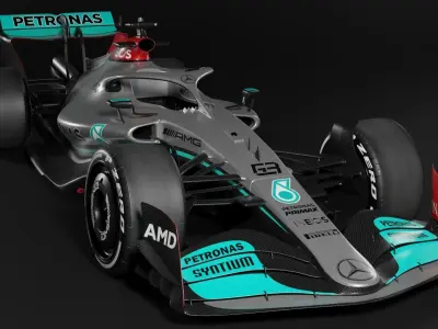 F1 2022 Mercedes Livery Low-poly 3D model