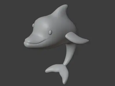 Dolphin Low Poly  Low-poly 3D model