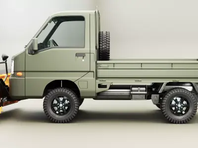 Kei-Truck V Snowplow Low-poly 3D model