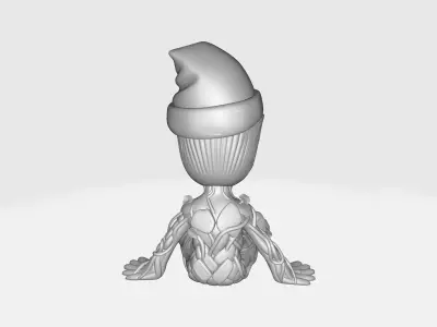 Groot with Santa Hat Cute Baby Groot Christmas Groot Figurine 3D print model