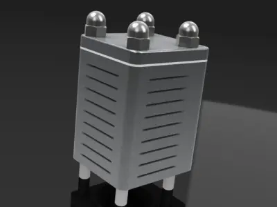  Pneumatic 6 Cylinder Radial Engine Free 3D model