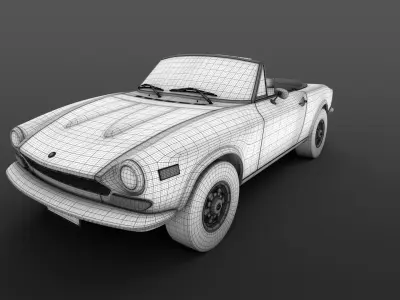 FIAT 124 Spider 1978 Low-poly 3D model
