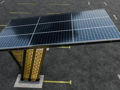 TRIPLE L TYPE MODERN SOLAR CARPORT TYPE-16 3D model