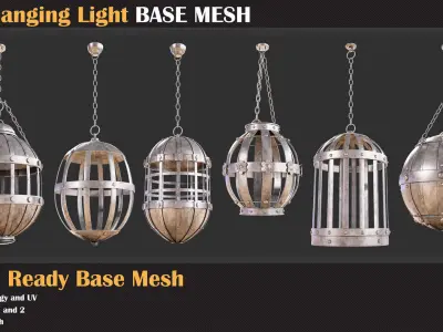 50 Hanging Cage Base Meshes - VOL 31   3D model