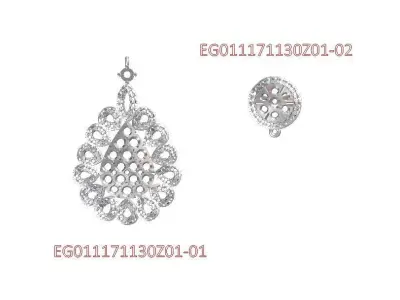 cluster pendant diamond jewelry 3D print model