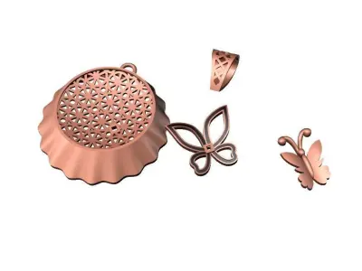 074 - Butterfly Jali Pendant for Girls - Ladies Pendant 3D print model