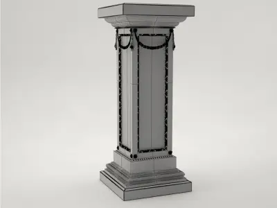 Pro - Pedestal Uffizi square column 3D model