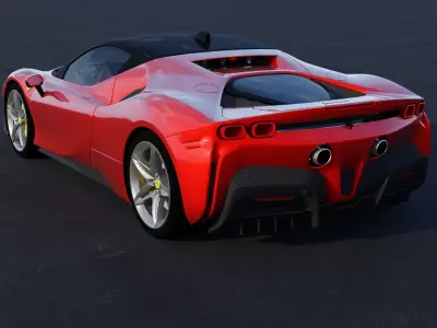 Ferrari SF90 2020 Low-poly 3D model