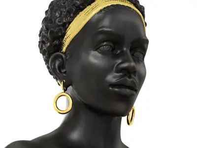 Black bust of an African woman 3D model