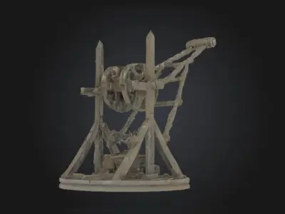 Orc Siege Crane Construction Model STL OBJ 3D model