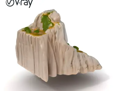 Realistic Rocky Cliff with Vegetation Model Pack Low-poly 3D model