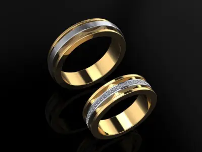 Wedding Bands 09 3D print model
