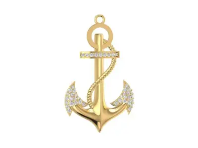Luxury Anchor Pendant Jewelry 3D Model 2019 3D print model