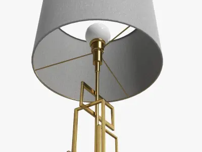 Table lamp with lampshade 05 3D model