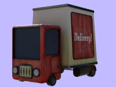 Cartoon delivery truck 3D model