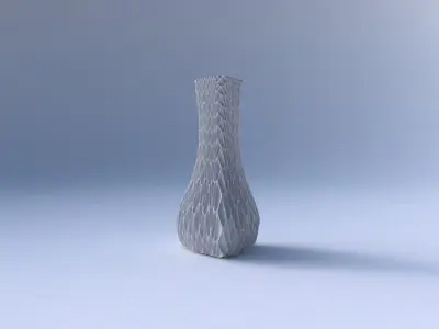Vase puffy triangle with grid piramides 2 3D print model
