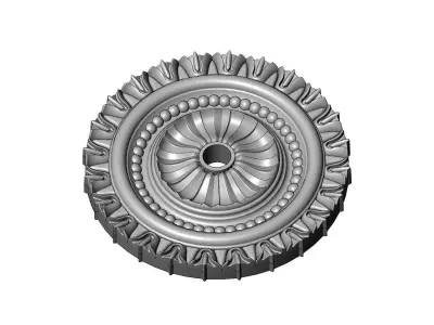Faceted carved pattern ceiling medallion rosette relief  3D print model