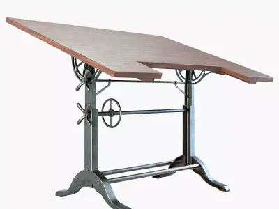 Vintage Drawing Table 3D model