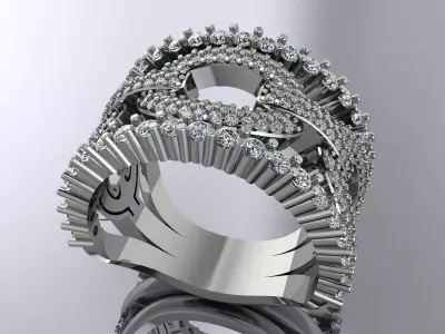 Elegant Jewelry Ring Gold Brand Luxury 3D print model