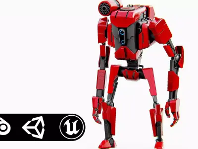 COMBAT DROID K-25 Rigged for Unreal Engine - Unity - MIXAMO  3D model