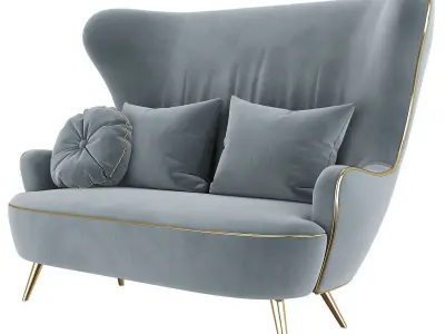 Wingback Tom Dixon Sofa Milia Shop premium 3d model Low-poly 3D model