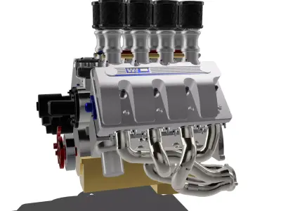 Boss9 520ci Big Block BBF John Kaase ITB Crate Engine 3D print model