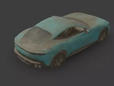 Abandoned Car - Ferrari Amalfi 2026 Low-poly 3D model
