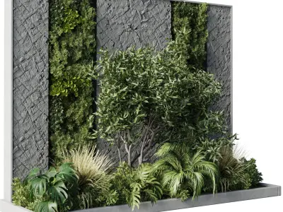 Vertical Wall Garden With concrete frame 50 Low-poly 3D model