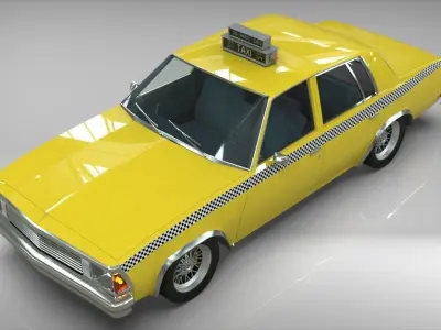Taxi Chevrolet malibu1981 lowpoly Low-poly 3D model